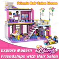 thumbnail image 5 of 1059 Pcs Building Block Set, ENP Friends Building Set for Girls, Heartlake Cafe Hair Salon Building Toy, Gift for Kids 6-12, Pink, 5 of 8
