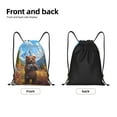 thumbnail image 2 of Yiaed Snowy Mountain Photography Bear Print Drawstring Bags Drawstring Backpack Bulk String Back Pack Gym Sport Bag-Medium, 2 of 5