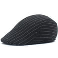 thumbnail image 4 of SikaFu Autumn And Winter Thick Beret Retro Striped Duck Tongue Caps Warm The Old Man Hat, Cotton Hat Cotton Men's Hat, 4 of 6