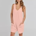 thumbnail image 5 of Abomasnow Summer Jumpsuits for Women Dressy Casual Wide Leg Short Rompers with Pockets Adjustable Strap Loose Overall Shorts, 5 of 7