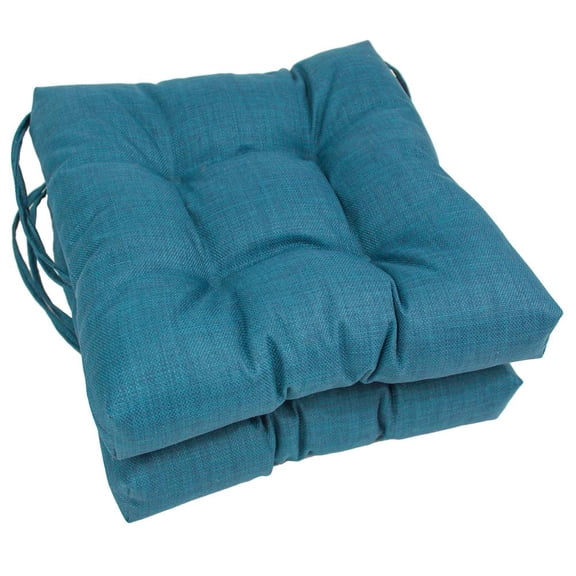 Blazing Needles 16-inch Outdoor Spun Polyester Square Tufted Chair Cushions (Set of 2)