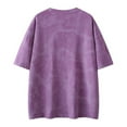 thumbnail image 4 of Zimjoy Men's Cotton T-Shirts Oversized Casual Big and Tall Tie Dye T-Shirts Dressy Crewneck Short Sleeve T Shirts Lightweight Loose Fit Shirt, Purple XL, 4 of 5