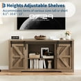 thumbnail image 5 of Danolapsi 66" Farmhouse TV Stand for Up to 70 Inch TV, 32" Tall Entertainment Center with 4 Drawers & 2 Sliding Barn Doors, Wood TV Stand with Adjustable Shelf, TV Media Console for Living Room, 5 of 8