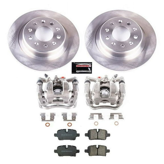 PowerStop Rear Stock Replacement Brake Pad and Rotor Kit with Calipers Fits: CHEVROLET GMC Select Models KCOE8676