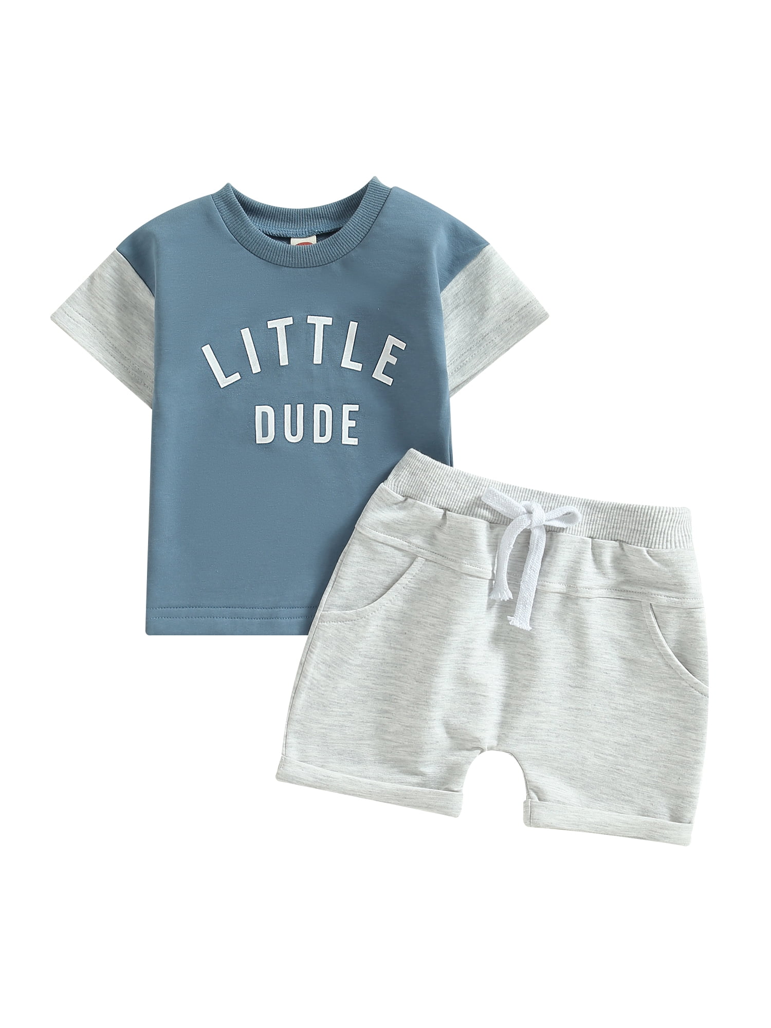 Bagilaanoe 2pcs Toddler Baby Boy Short Pants Set Short Sleeve Letter