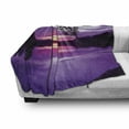 thumbnail image 3 of Landscape Soft Flannel Fleece Throw Blanket, Abstract Composition Shade Skies and Tree Silhouettes Nature at Sundown, Cozy Plush for Indoor and Outdoor Use, 50" x 70", Lavender Black, by Ambesonne, 3 of 6