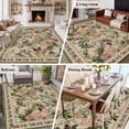thumbnail image 5 of Beige Spring Floral Area Rugs 5'x7', Small Throw Rugs for Laundry Room Playroom, Elegant Pastoral Flowers Birds Watercolor Indoor Outdoor Rug Non-Slip Low Pile Carpet Runner Reversible Floor Mats, 5 of 8