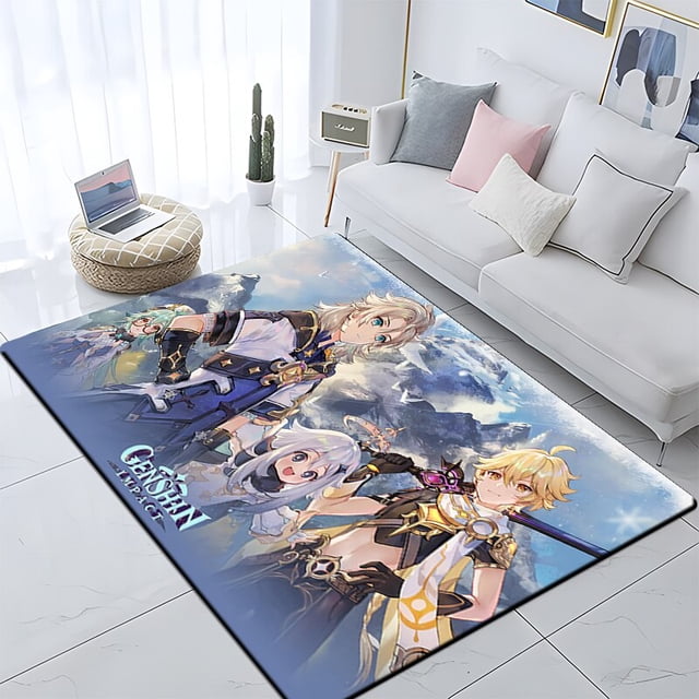 Genshin - Alfombra de área impresa en HD Sala de estar Habitación para niños Silla Mesita de noche Alfombra de oficina simple y moderna80 cm por 140 cm80 cm por 140 cm zhangmengya unisex