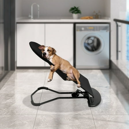 Within 15kg Pet Rocking Chair Portable Foldable Pet Rocker Bed Black