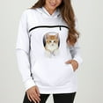 thumbnail image 2 of Luwomo Cat Pouch Hoodie Zipper Oversized Drawstring Sweatshirts Kitten Dog Pet Carrier Pocket Cozy Fashion Tops Clothes,White,M, 2 of 9