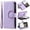 Purple, variant on for iPhone 16 Plus Wallet Case with Card Holder & Kickstand & Wrist Strap, Flip Folio Book Style PU Leather Shockproof Protective Phone Cover with Crossbody Strap for iPhone 16 Plus, Winered