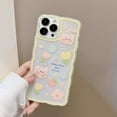 thumbnail image 2 of Case for iPhone 11, Cute Cartoon Flower Strawberry Bear Floral Pattern Curly Wave Frame Lace Design Phone Case Clear Slim Soft Shockproof Protective TPU Cover for Women Girls - Yellow, 2 of 18