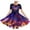 Purple, variant on QIPOPIQ Girl's Summer Van Gogh Art 3D Print Crewneck Short Sleeve T-Shirt Swing Dress Clearance