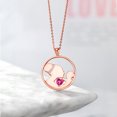 thumbnail image 4 of Gem Stone King Keren Hanan Mother`s Affection 0.65 Ct Pink Mystic Topaz E-F Lab Grown Diamond 18K Rose Gold Plated Silver Pendant Necklace for Women with 18 inch Silver Chain, 4 of 4