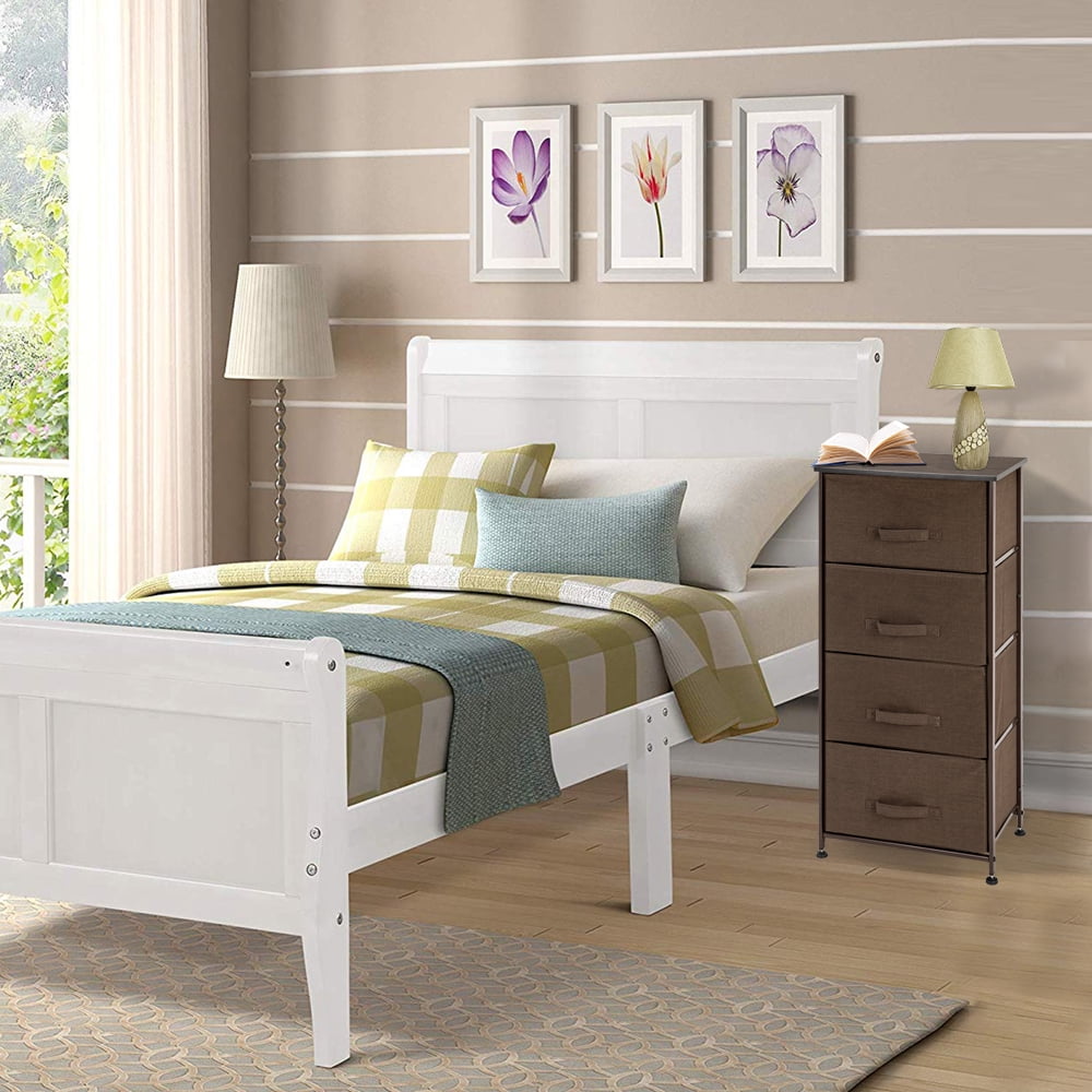 SIGuang 4Tier Nightstand with 4Drawer Dresser Drawer Metal Frame