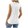thumbnail image 5 of FAIWAD Womens Summer Sleeveless Tank Tops Trendy Lapel V Neck T Shirt Casual Dressy Blouse Tops, 5 of 5