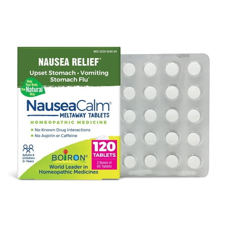 Boiron NauseaCalm Tablets, Homeopathic Medicine for Nausea Relief, Upset Stomach, Stomach Flu, 2 x 60 Tablets Twin Pack