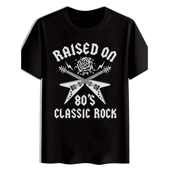 Men's Vintage 80s Rocker Raised on Classic Rock T-Shirt