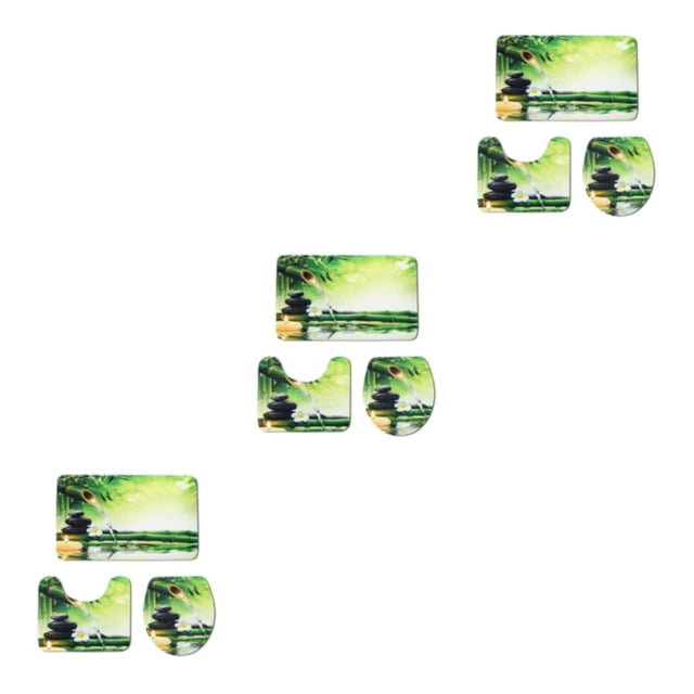 Billuyoard Conjunto de tapa de tanque y asiento de inodoro de bambú verde ecológico, antideslizante y multifuncional, impermeable, J191004-B006 Type1 NO1
