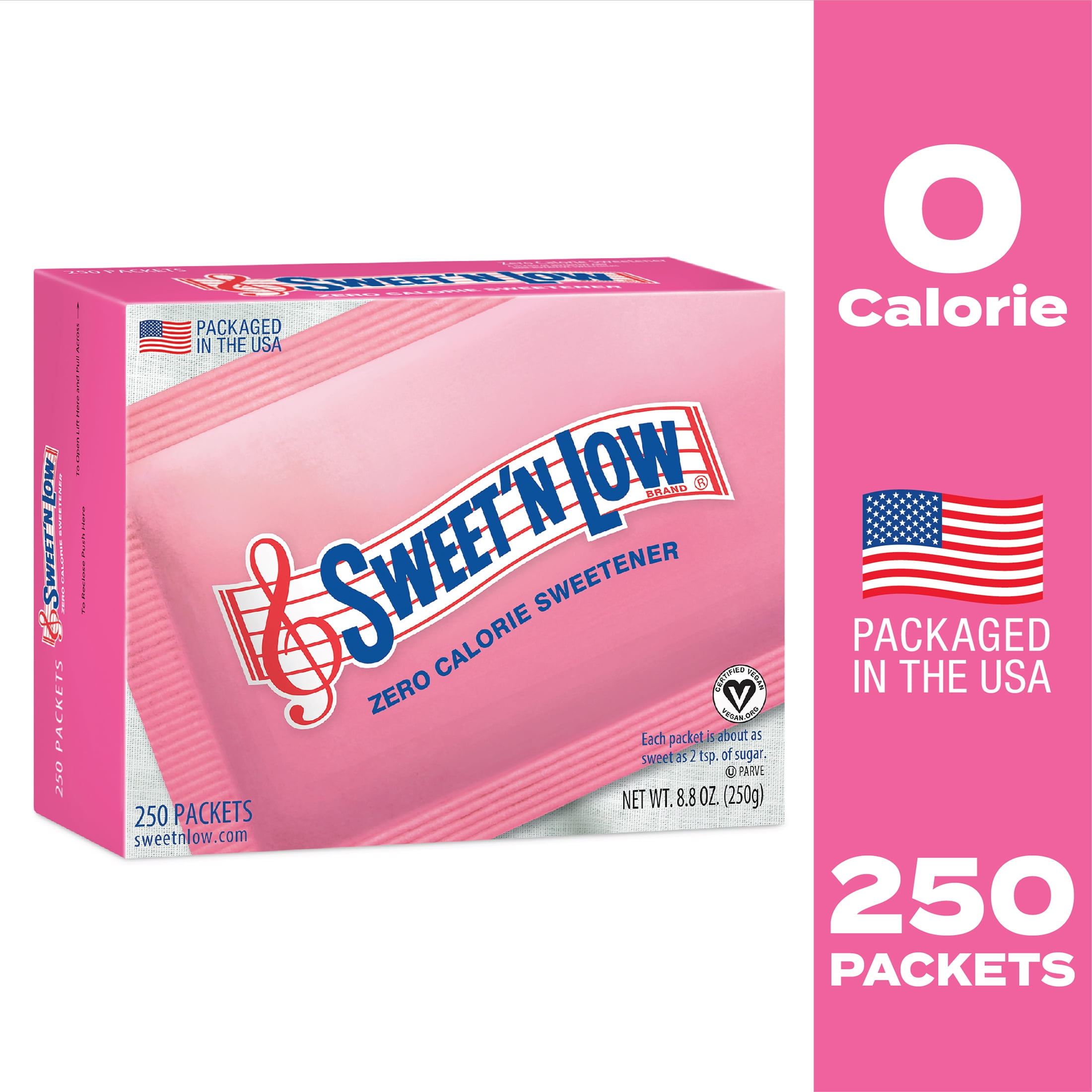 Sweet'N Low Zero Calorie Sweetener, 250 count, 8.8 oz
