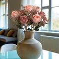 thumbnail image 3 of Peones Flores Artificiales Rosa de Seda Y Ramo de Peones 30cm para Decoración Del Hogar Boda Flor de Mano Guía de Carretera Pared, 3 of 6