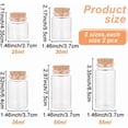 thumbnail image 2 of 10 Pcs 5 Sizes Small Glass Bottles Rustic Vintage Style Round Shape Leak Proof Clear Glass Corked 55ml 50ml 36ml 30ml 25ml Perfect for Wedding Favors Crafts Home Decorations, 2 of 6