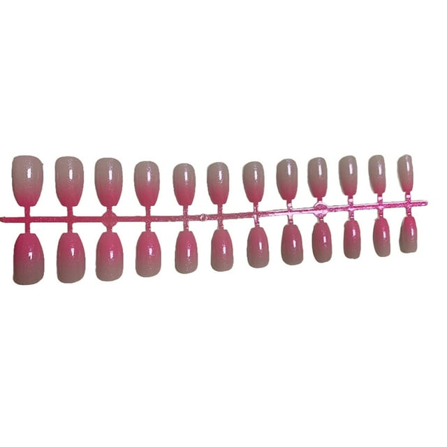 Uñas postizas Soidarity Diseño de ataúd rosa Degradado