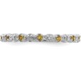 thumbnail image 3 of Solid Sterling Silver Stackable Expressions Citrine & Diamond Ring - Ring Size 5.0, 3 of 7