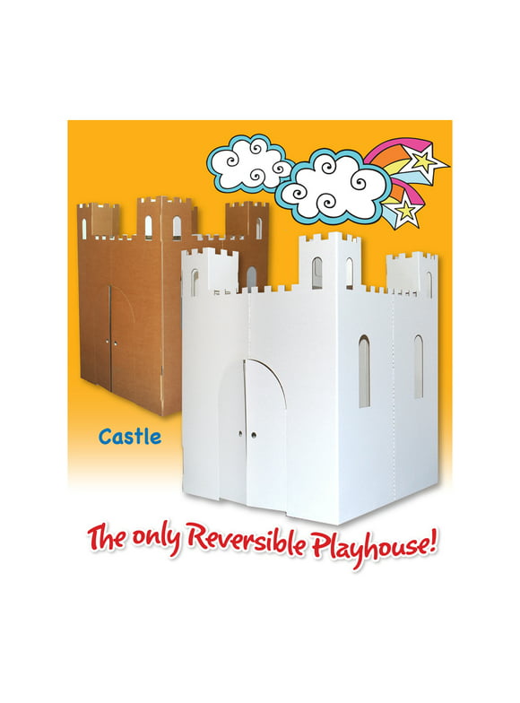 Easy Playhouse Castle Arts & Crafts Cardboard Playhouse, Kids Age 3 and up