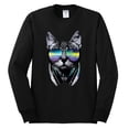 thumbnail image 2 of DJ Kitty Cat with Headphones | Mens Cat Lover Long Sleeve T-Shirt, Black, Small, 2 of 3