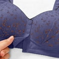 thumbnail image 4 of Dxzfnsa Bras for Women Front Closure Bra for Women No Underwire Back Support Plus Size Full Coverage Bra (Dark Blue,XXXXL), 4 of 9