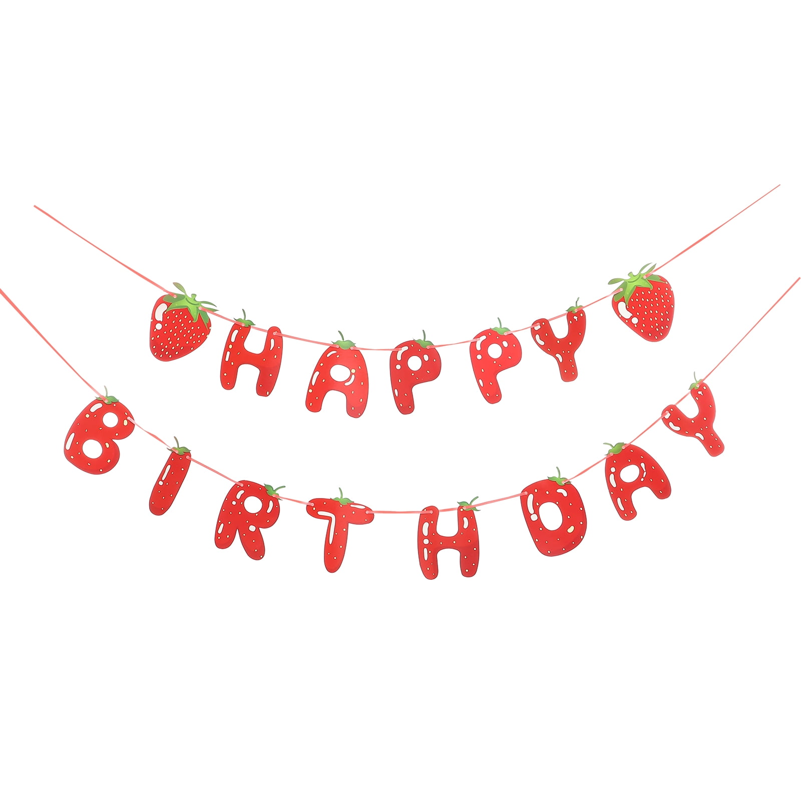 Party Birthday Banner Fruit Decorations Strawberry Happy Berry Themed ...