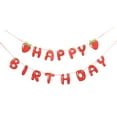 thumbnail image 1 of 1 Set Strawberry Birthday Banner Fruit Happy Birthday Banner Birthday Decor, 1 of 9