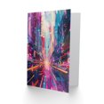 thumbnail image 2 of Artery8 Greeting Card Vibrant Japan Abstract Tokyo City Painting Blank For Him Or Her Art Birthday Card, 2 of 3