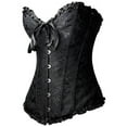 thumbnail image 4 of MISS MOLY Women's Lace Up Boned Plus Size Overbust Corset Bustier Bodyshaper Top Black L, 4 of 5
