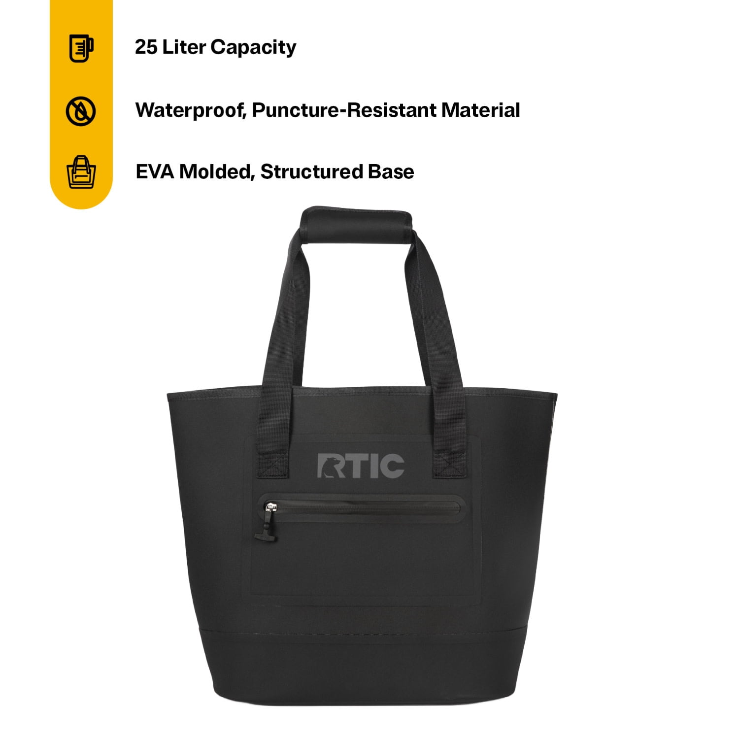 RTIC 25 Ltr, Ultra-Tough Waterproof Tote Bag, Black