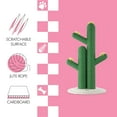 thumbnail image 4 of THE LICKER STORE Socorro 34.25" Modern Jute Double-Cactus Cat Scratching Post with Flower Toys, Green/White, CTR1005A, 4 of 9