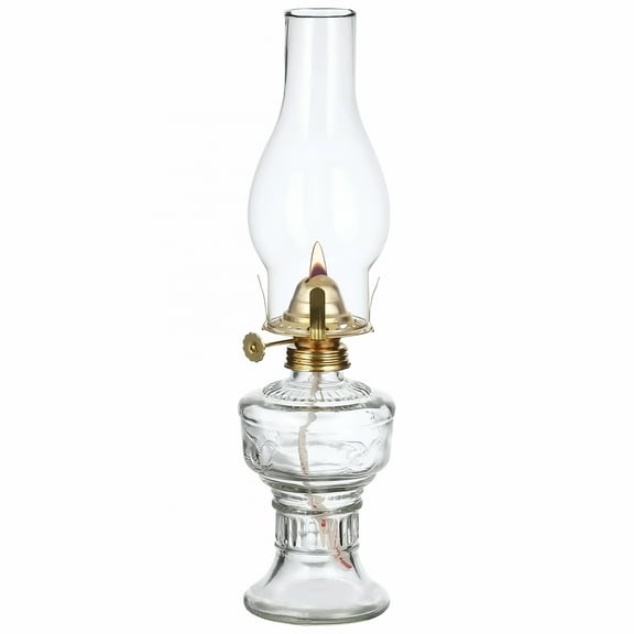 HIBIBUD Large Glass Kerosene Oil Lamp Lantern Vintage Four-Claw Lamp Head Clear Glass Oil Lamps for Indoor Use Decor Lighting