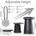 thumbnail image 2 of Upgraded XXL Collapsible Stool with Cushion,19.7"H-11.8"D Telescoping Folding Stool for Adults,More Sturdy Portable Camping Stools with Load Capacity 1000lbs for Outdoor,Garden,Fishing,Hiking, 2 of 14