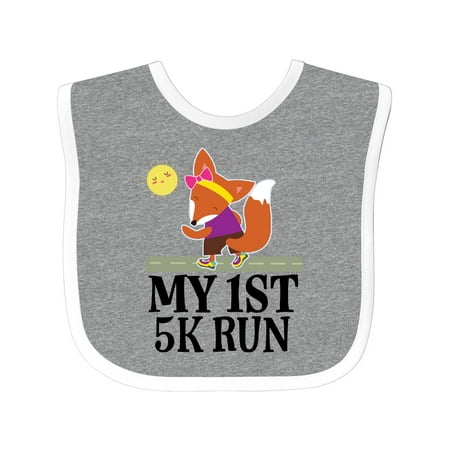 

Inktastic 5K Run First Race Fitness Running Gift Baby Girl Bib