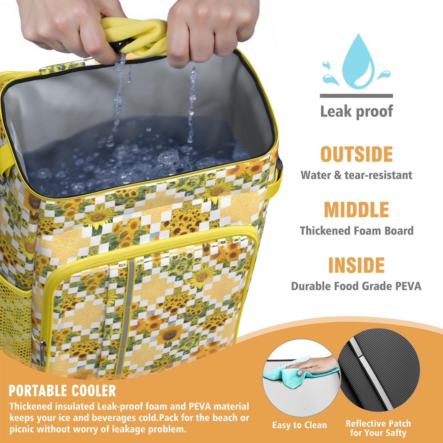 Travel Cooler Bag - Boho Bohemia Flower Camping Beer Cooler Backpack with Bottle Opener- Waterproof Insulated Picnic Backpacks - Cooler Bag for Beach