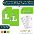 thumbnail image 1 of ComfiTime Luggage, Luggage Tags con Alfabeto: Maletas Tags de Silicona Aprobadas por la TSA, Bolsa de Viaje, Equipaje y Mochilas con Cubierta de Privacidad, Presilla de Acero Inox., 1 of 1