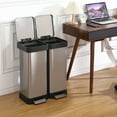 thumbnail image 2 of 60 Liter/16 Gallon Kitchen Trash Can,Stainless Steel, Rectangular Hands-Free Recycling for Rooms and Offices.No Built-in Plastic Bucket.Sliver., 2 of 7