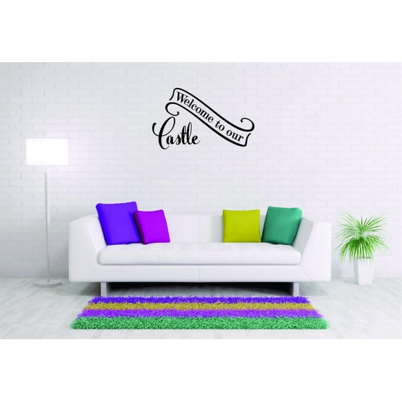 Decal Wall Sticker - Welcome To Our Castle Prince Princess Love Fairy TaleHome Decor Picture Art 14x28 Inches