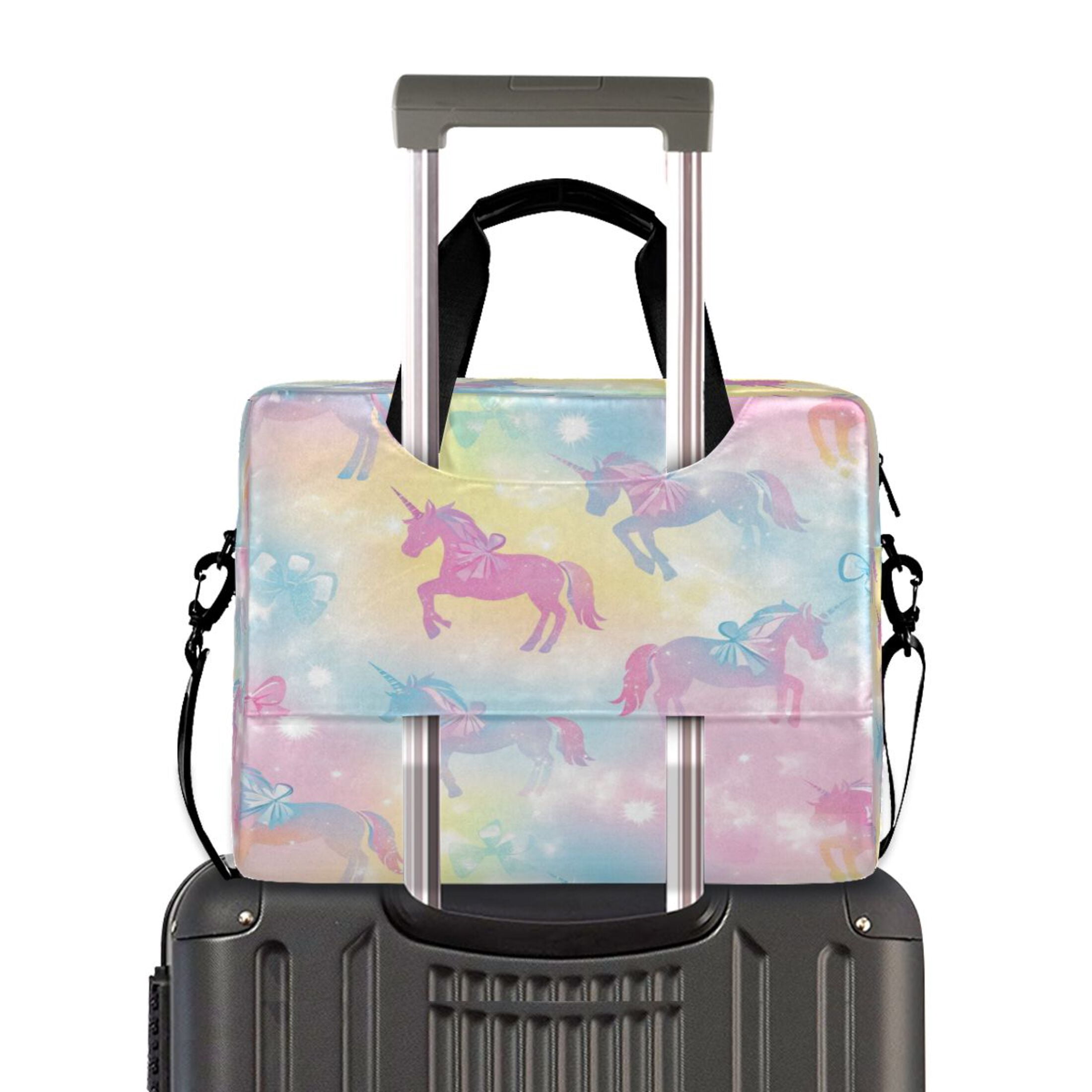 16" Laptop Tote Bag Laptop Sleeve Case Computer Briefcase for Work & Travel Pastel Unicorns and Bows