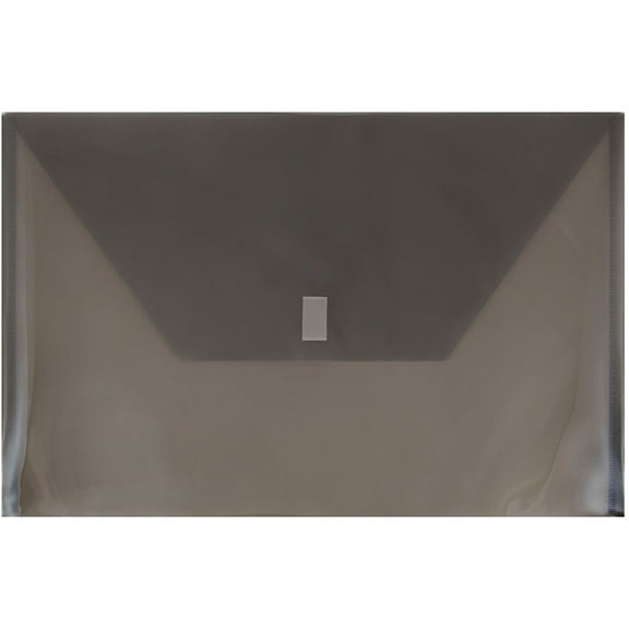 JAM Paper Plastic Envelopes with Hook & Loop Closure, Legal Booklet, 9 3/4 x 14 1/2, Smoke Gray, 3/Pack