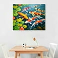 thumbnail image 2 of JEUXUS Nine Koi Fish Feng Shui Carp Lotus Pond Pictures Abstract Canvas Painting Wall Art Modern Home Decor Wall Decor, 2 of 4