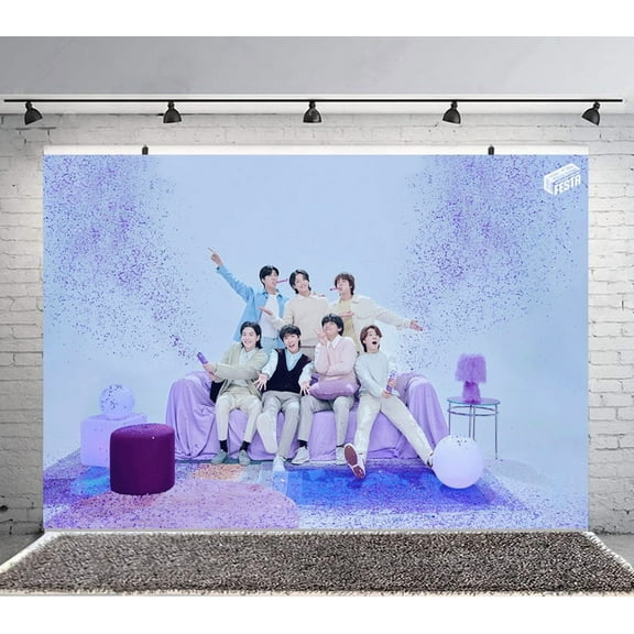 BTS Backdrop Banner Party Supplies Poster Movie Theme Background for Photography Kids Birthday Decorations