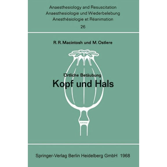 Ãrtliche BetÃ¤ubung Kopf Und Hals, (Paperback)