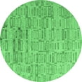 thumbnail image 1 of Ahgly Company Indoor Round Abstract Emerald Green Modern Area Rugs, 3' Round, 1 of 4